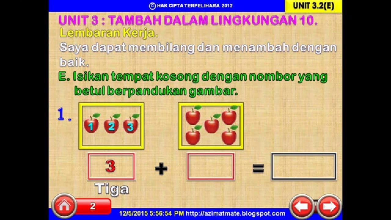Matematik Upsr Prasekolah Asas Tambah Youtube