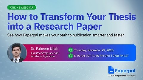 How to Transform Your Thesis into a Research Paper