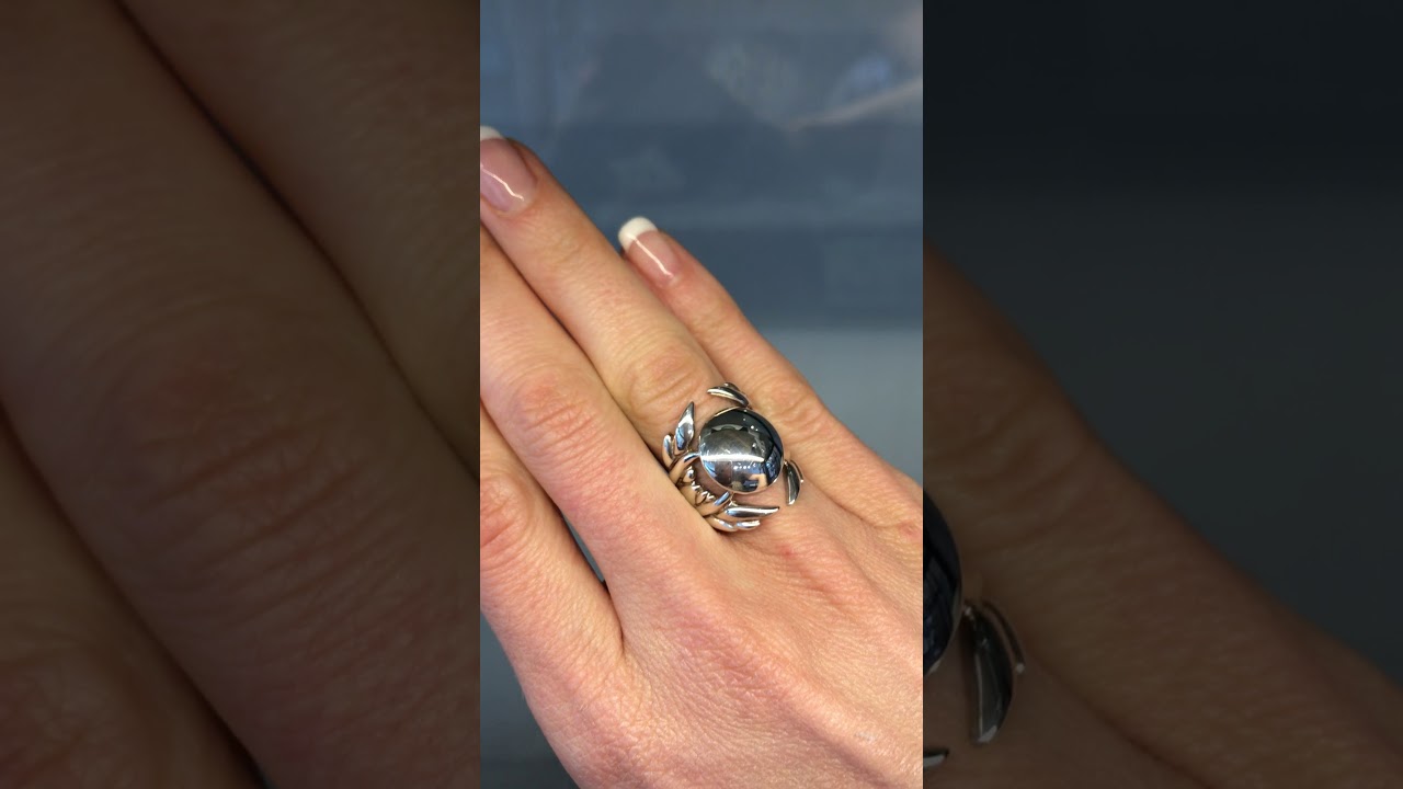 Silver Dome Wing Ring