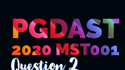 PGDAST Assignment 2020 Mst-001 Question 2