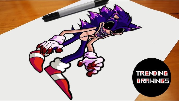 FNF Mods Drawing Customs - Sonic.EXE, Majin Sonic, by Abbysek on