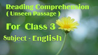 Small Unseen Passage with Questions Answers trick. How Solve Unseen Passage In english for class 3
