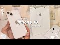 Aesthetic iphone 13 unboxing  starlight