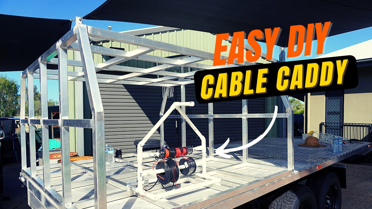 Easy DIY Cable Reel Caddy. Portable, light and cheap! Full cut