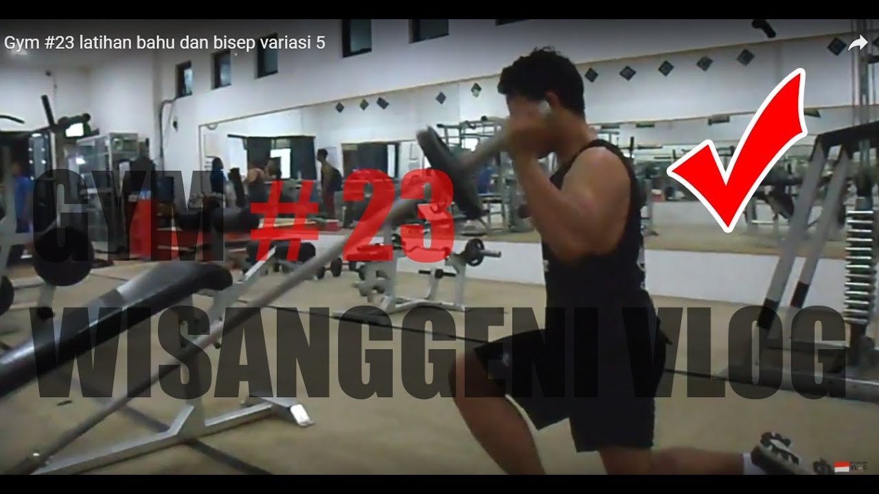 Gym #23 latihan bahu dan bisep variasi 5 - YouTube