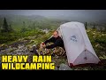 Wild camping in heavy rain (remote location)