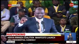 Ruto's Speech during the Kenya Kwanza Manifesto Launch
