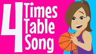 Four Times Table | Four Times Table Song | Multiplication Song | Maths Song | 4 | Times Tables