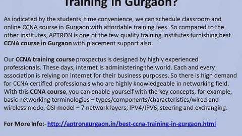 Learn CCNA Course in Gurgaon  -  APTRON Gurgaon