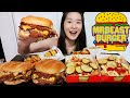 MRBEAST BURGER  FEAST In LA! Beast Style Double Cheeseburger, Cheese Fries - Mukbang w/ Asmr Eating