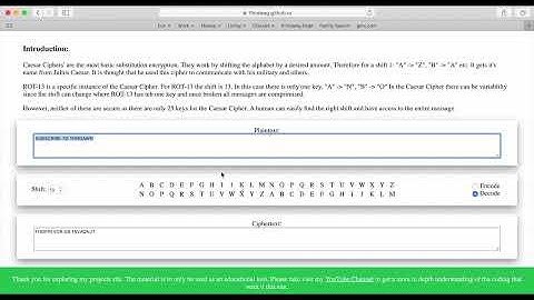 Caesar Cipher / ROT13 - Demo and Code