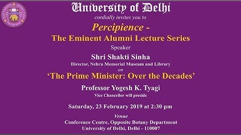 Percipience - The Eminent Alumni Lecture Series