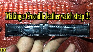 Making a crocodile leather watch strap | Hướng dẫn làm dây đồng hồ da cá sấu | Khoaleạther.