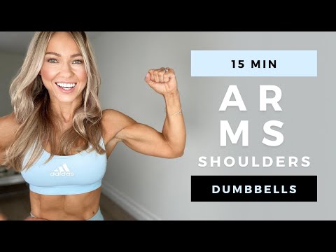 15 Min DUMBBELL ARMS & SHOULDER WORKOUT at Home