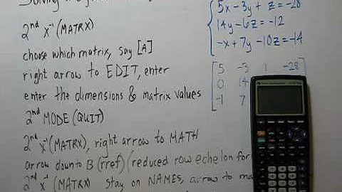 Solving a System of Linear Equations Using a Calculator TI-83