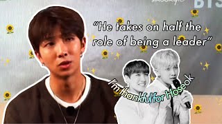 How BTS relies on Hoseok as the second leader /pillar of BTS Part 2: members words