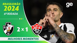 VASCO 2 X 1 VITÓRIA  | MELHORES MOMENTOS | 6ª RODADA BRASILEIRÃO 2024 | ge.globo image