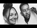 Pencil Drawing of LUDACRIS & Eudoxie (Wife) with Charcoal on Paper