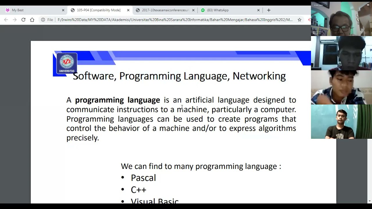 Rekaman Zoom Pembelajaran Mata Kuliah Bahasa Inggris 2 - YouTube