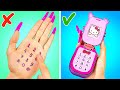 My Barbie Made Hello Kitty Phone 🐱 *Building Doll Dreamhouse From Trash* image