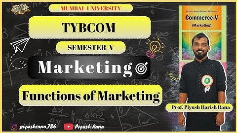 Functions of Marketing | TYBCOM Sem 5 | IDOL & Regular Students | Marketing Notes