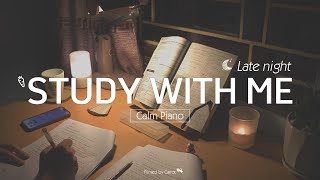 2-HOUR STUDY WITH ME | Calm Piano🎹, Rain sounds🌧️ | Pomodoro 50/10 | Late night