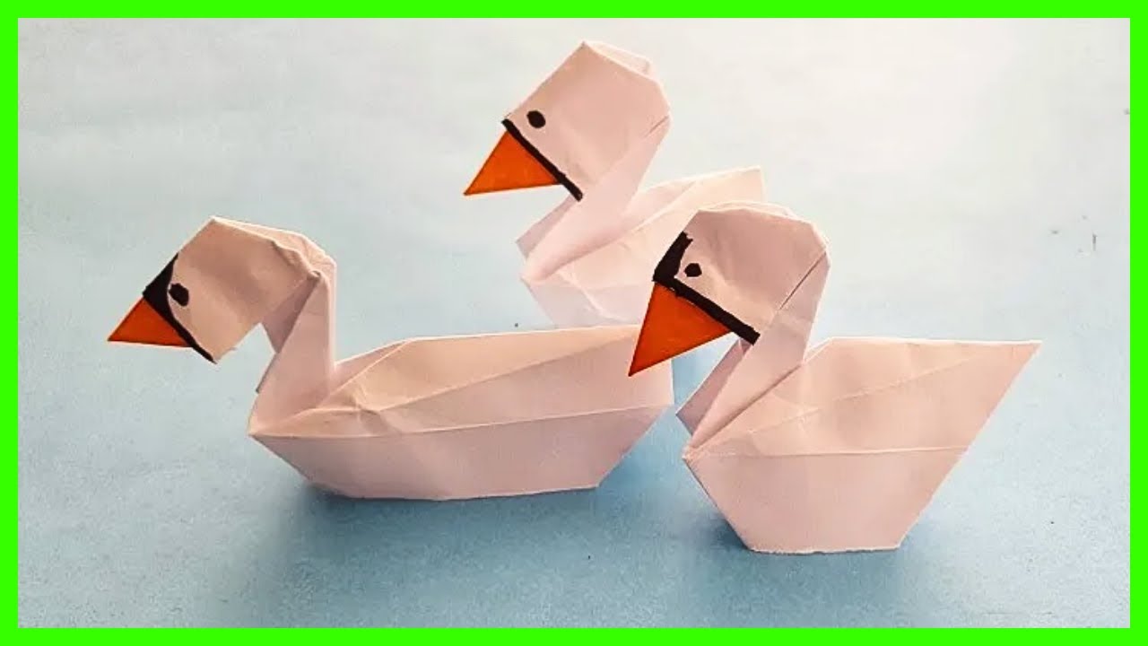 Cómo hacer un 🦢 CISNE de Origami FÁCIL PASO A PASO Cisne de papel 3D