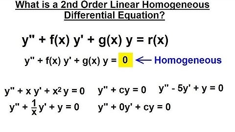 Differential Equation - Introduction (15 of 16) Second Order Differential Eqn. Linear Homogeneous