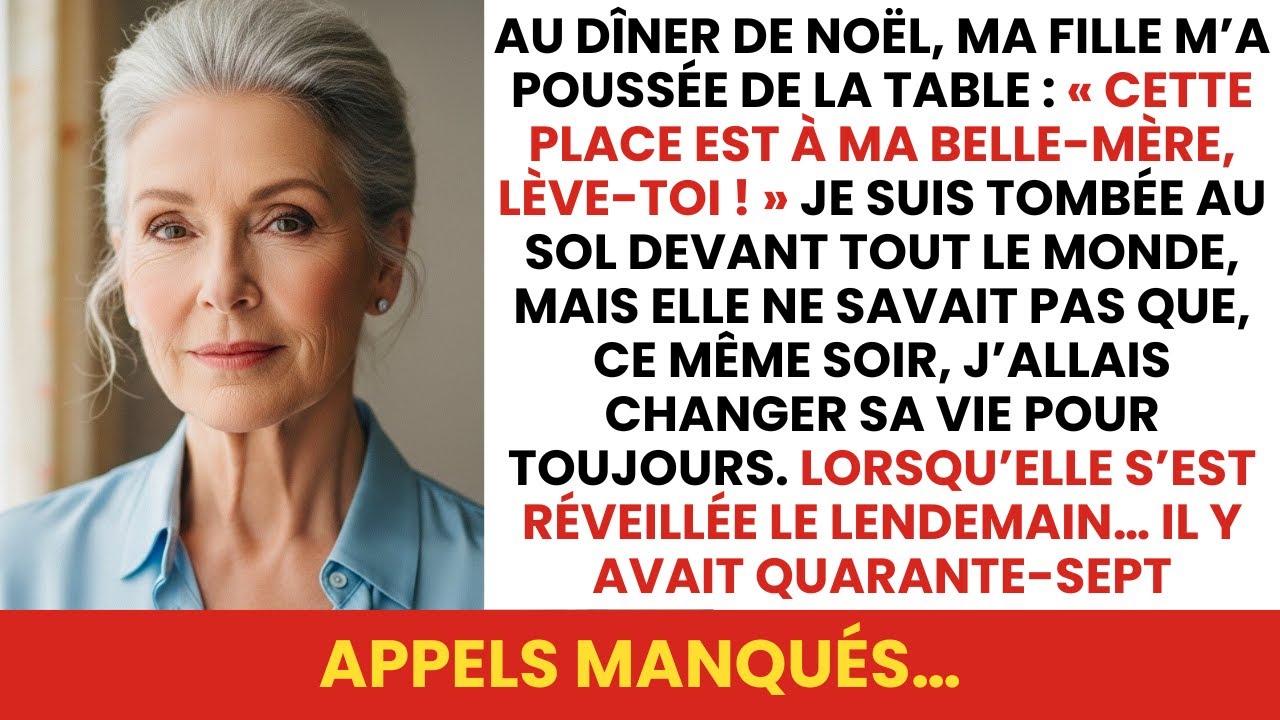 Ma fille m’a poussée de ma chaise au dîner de Noël : « Place à ma belle-mère. Lève-toi ! » Alors…