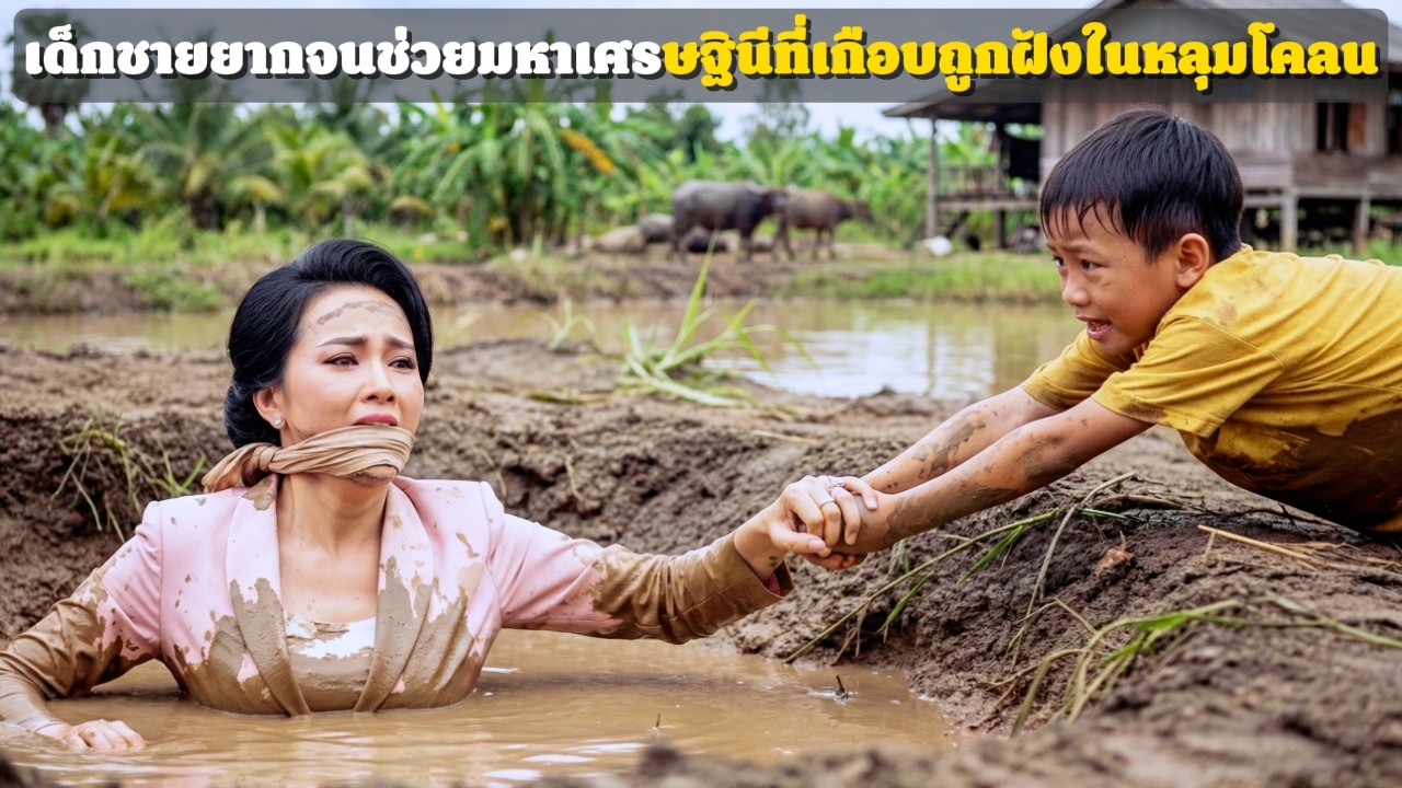 เด็กชายยากจนช่วยนักธุรกิจหญิงรอดตายจากหลุมโคลนถล่ม | บ้านนี้มีแต่ดราม่า