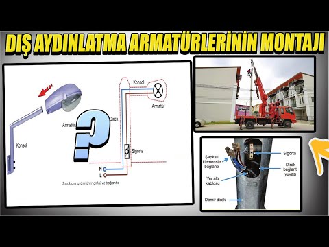 Video: Aydınlatma desteği. Dış aydınlatma direklerinin montajı