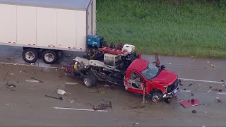 1 injured after crash involving 2 semi trucks in Grundy County