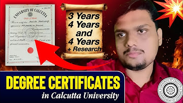 Degree certificates in Calcutta University| 3yrs/4yrs(Hons with Research)