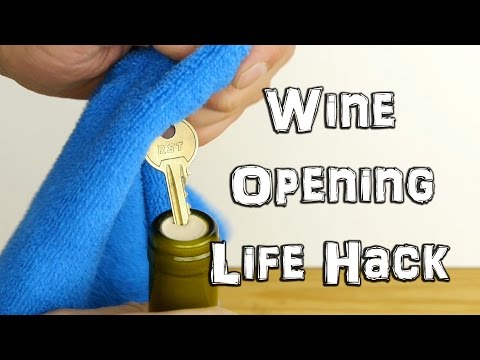 How to Open Wine in an Emergency with a Key - Life Hack