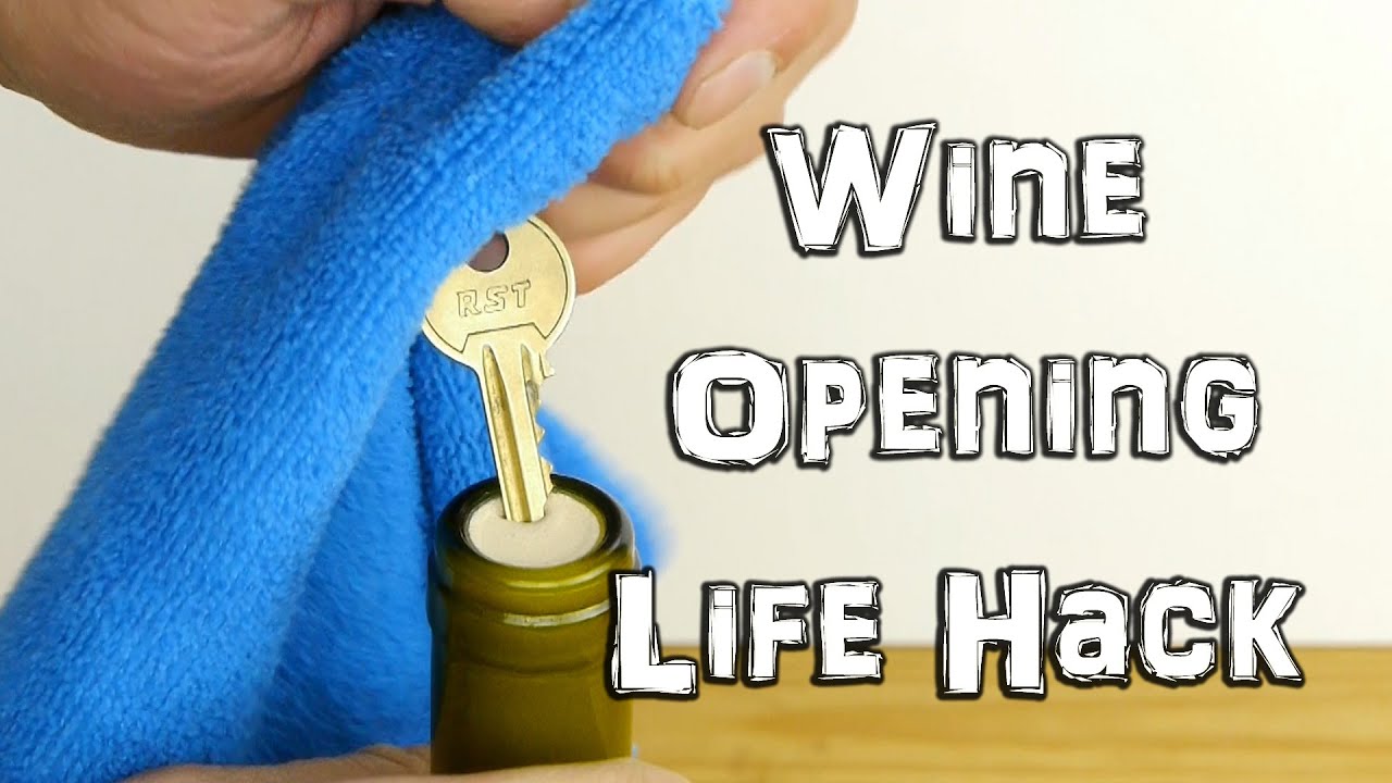 how to open a wine bottle with a key