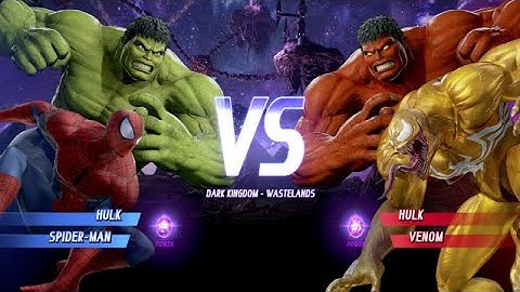 Hulk and Spider-man vs Red Hulk and Gold Venom - MARVEL VS. CAPCOM: INFINITE