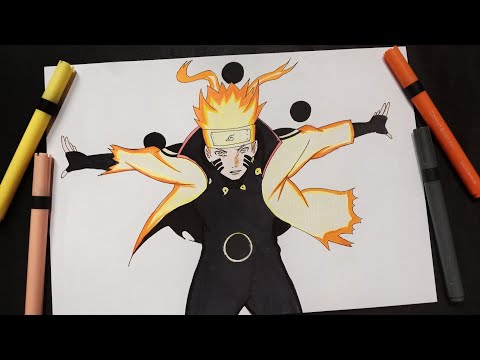 Easy anime sketch  how to draw naruto six paths sage mode half face easy  step-by-step 