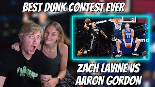 Wife Reacts to the Best Dunk Contest of ALL TIME! Aaron Gordon vs Zach LaVine!