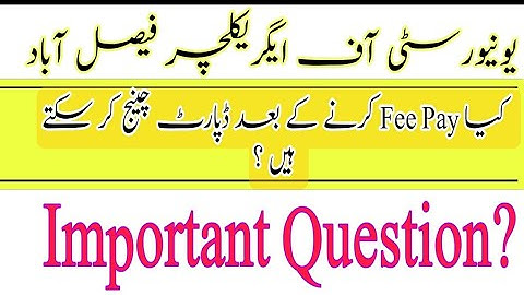 University of Agriculture Faisalabad Department Changing Process BS Programs|Program Changing Policy