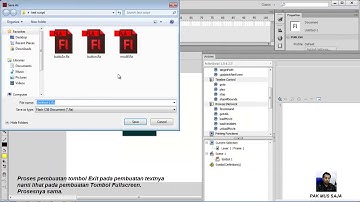 Penerapan Action Script Adobe Flash CS6 agar tombol bisa Exit, Fullscreen dan Minimize