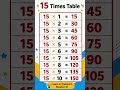 📚 Table of 15 | Learn 15 Times Table Easily 🔥 #education #study #15table
