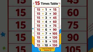 📚 Table of 15 | Learn 15 Times Table Easily 🔥 #education #study #15table