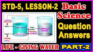 Kerala Syllabus Class 5 Basic science Lesson2 Life  giving water Part 2 Question &Answers std5 scert