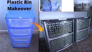 DIY CRYSTAL NIGHTSTAND FROM PLASTIC DRAWER BIN//HOME DECORATING IDEAS! HOME IMPROVEMENT DIY.