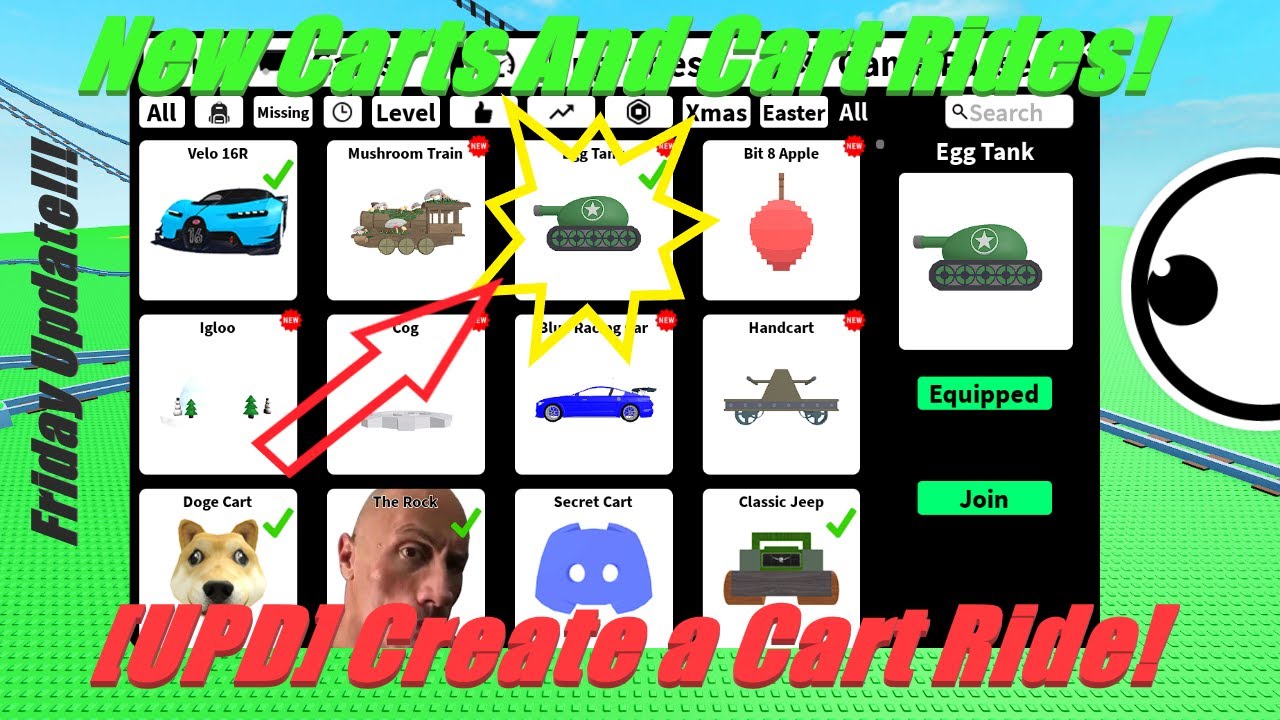 New Carts And Cart Rides! [UPD] Create a Cart Ride! Friday Update ...
