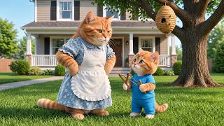Ginger Kitten Tries to Get Honey From a Beehive 🐝🍯 | Mama Cat Makes Honey Pancakes | Cute Cat Story