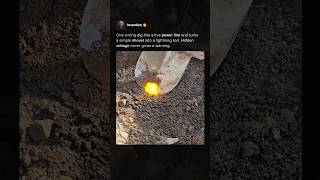 Shovel Hits Hidden Power Line ⚡ #shorts