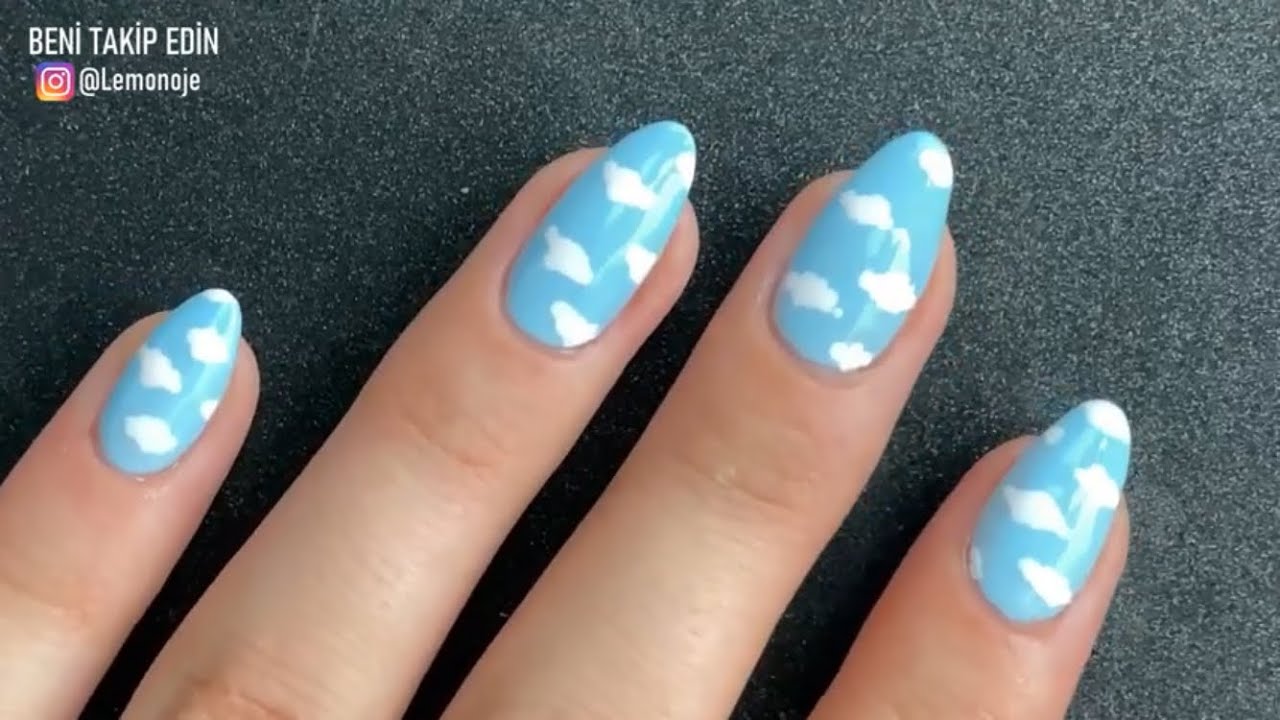 BULUT NAİL ART |  Cloud Nail Art | Easy nailart design ☁️