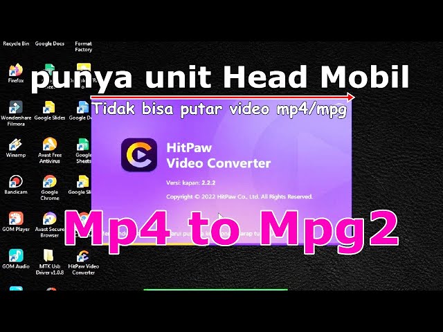 Solusi Head Unit Mobil tidak bisa putar MP4/MPG || HITPAW video Konverter merubah video MP4 ke MPG2 class=