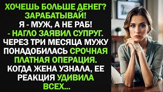 видео: Хочешь больше денег? Зарабатывай! Я - муж, а не раб! Через три месяца мужу понадобилась срочная... картинка: Хочешь больше денег? Зарабатывай! Я - муж, а не раб! Через три месяца мужу понадобилась срочная...